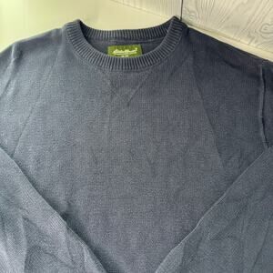 VTG 90's Eddie Bauer Sweater Men Med Navy Cotton Chunky Knit  Hong Kong